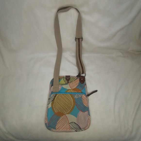 Fossil Y2K Geometric Striped Shaped Multi Pocketed Adjustable Crossbody Boho Bag - Picture 6 of 11